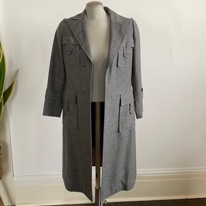 Light Grey Wool Tailored Trench